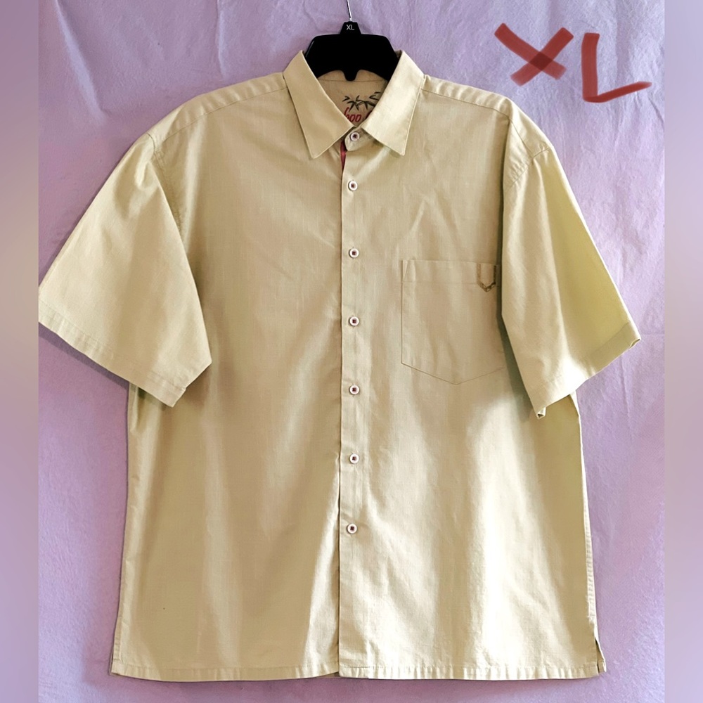 MENS GREEN/YELLOW COTTON SHIRT SIZE XL